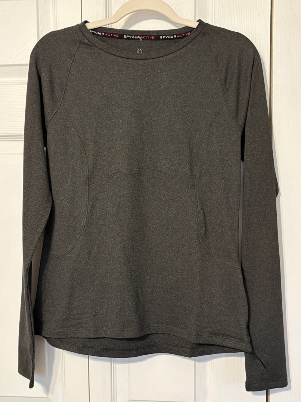 Spyder Women's Long Sleeve Crew Neck Top - Dark Charcoal Gray. NWOT Medium